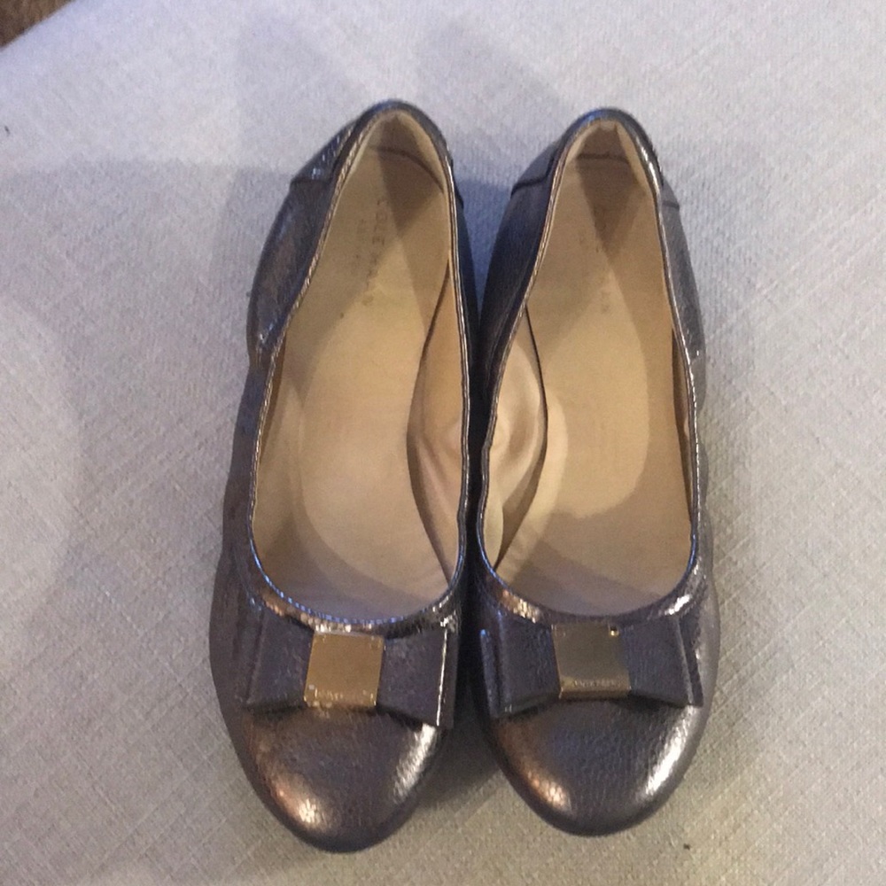 Metallic Cole haan flats